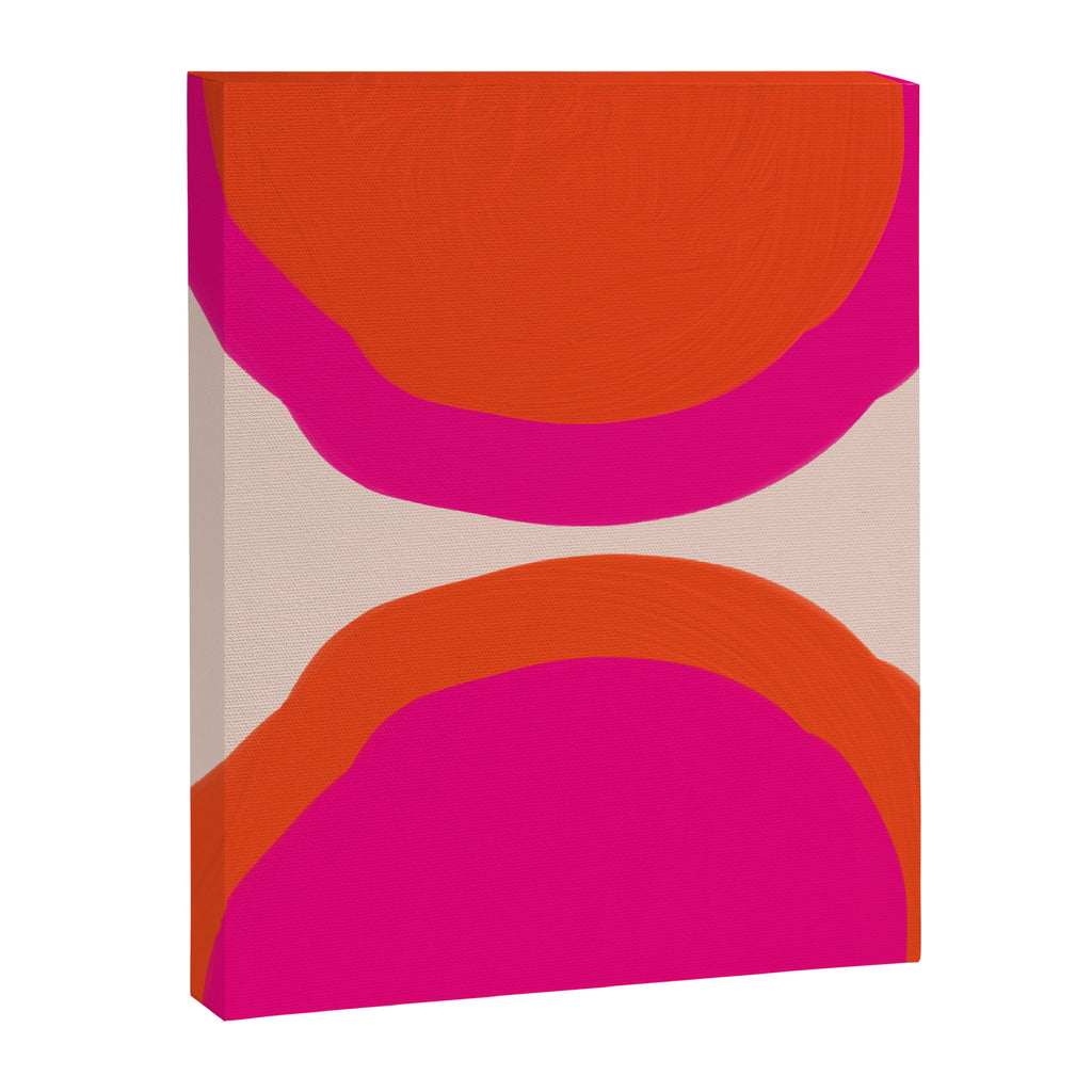 Curved Trajectories (Fuchsia Pink and Orange) Canvas Print Gallery Image 8