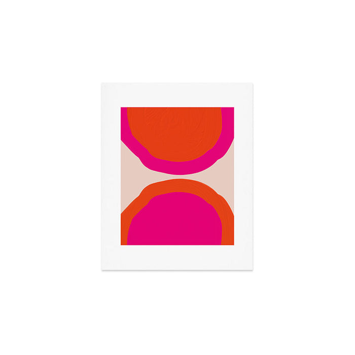 Curved Trajectories (Fuchsia Pink and Orange) Art Print Gallery Image 1
