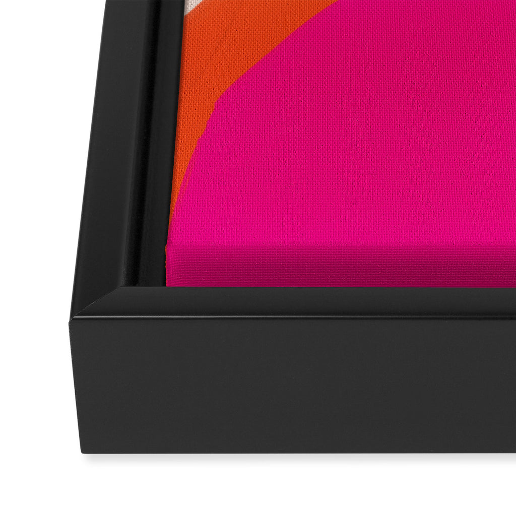 Curved Trajectories (Fuchsia Pink and Orange) Framed Canvas Print Gallery Image 3