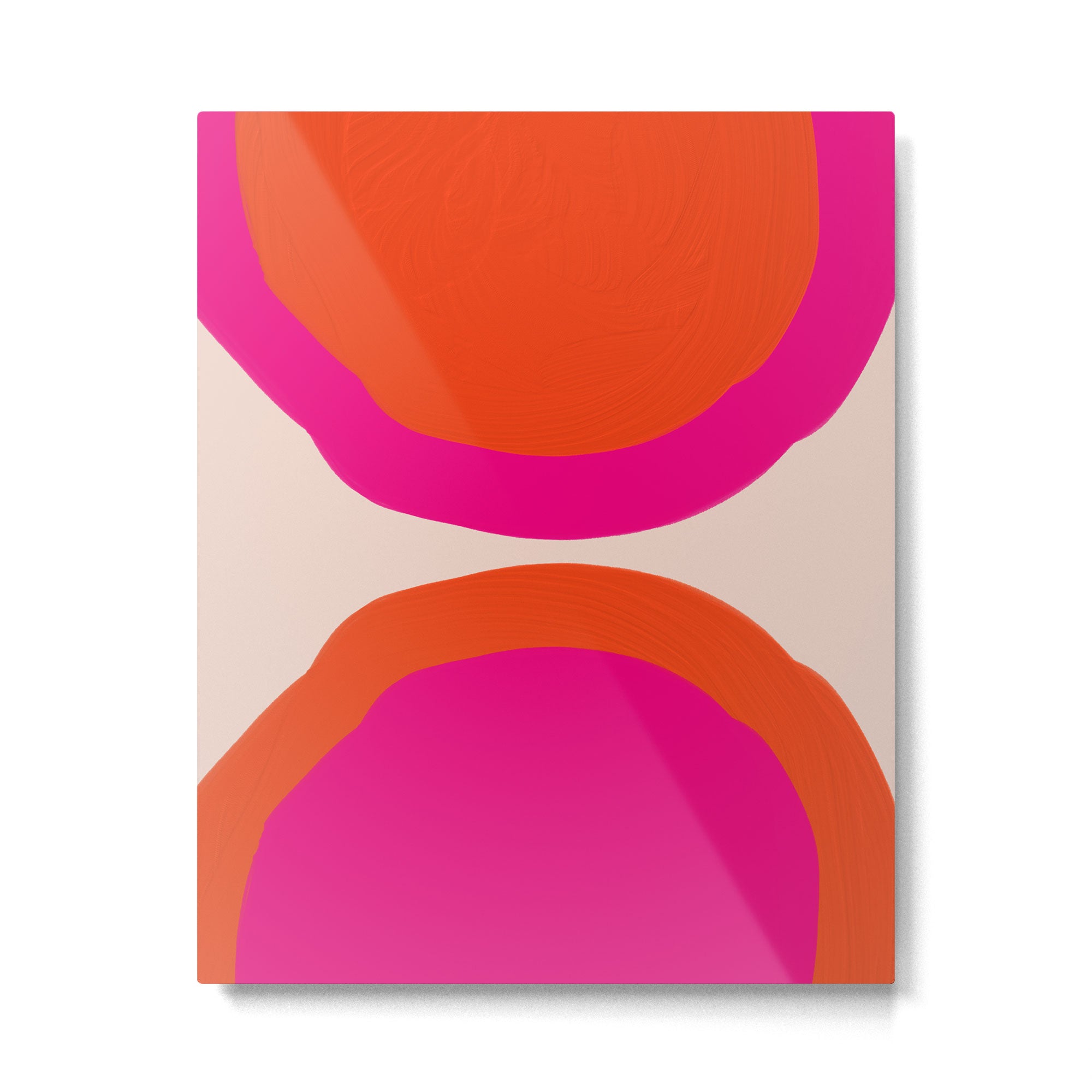 Curved Trajectories (Fuchsia Pink and Orange) Metal Print Gallery Image 6