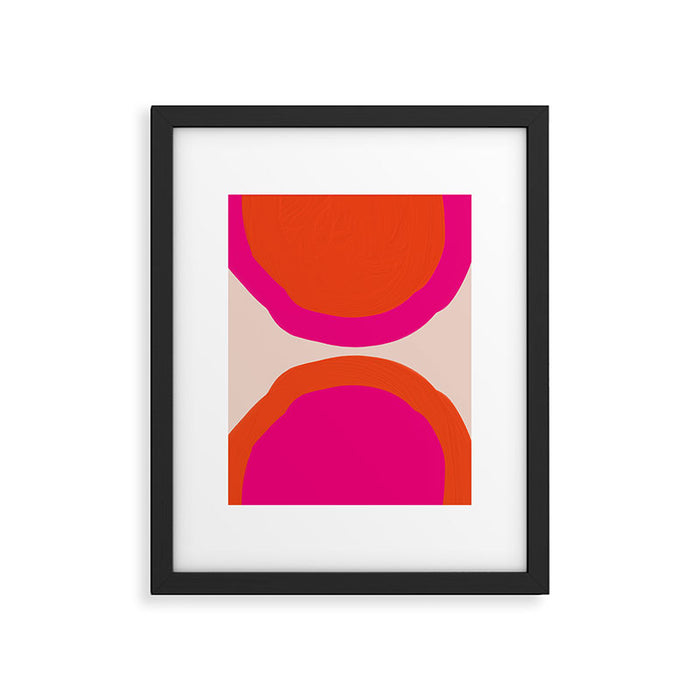Curved Trajectories (Fuchsia Pink and Orange) Framed Art Print Gallery Image 1