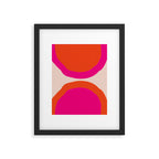 Curved Trajectories (Fuchsia Pink and Orange) Framed Art Print Gallery Image 4