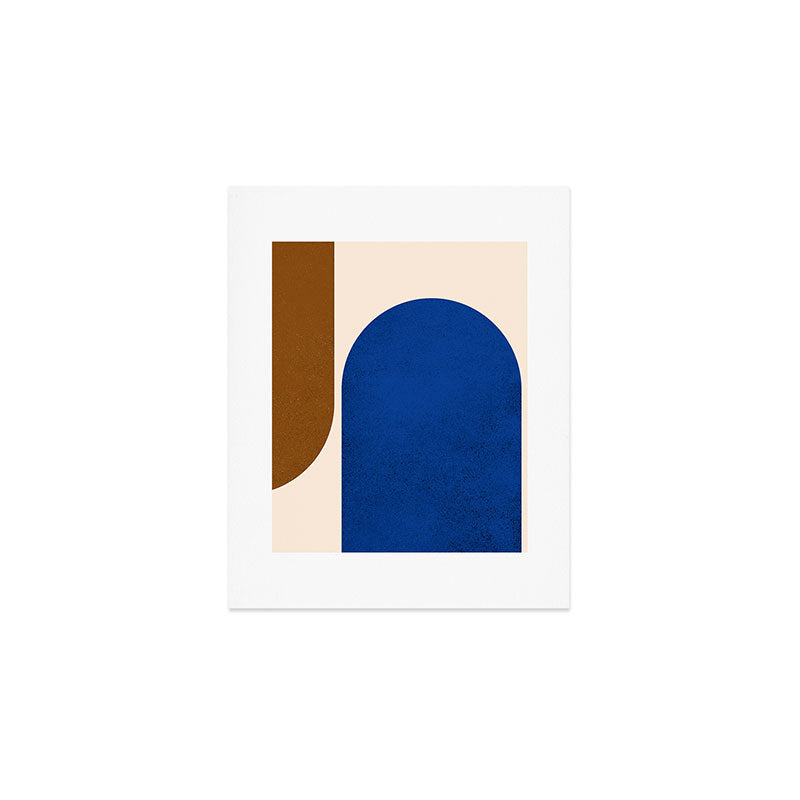 Earthy Eclectic Arches - Blue & Brown Art Print Gallery Image 1
