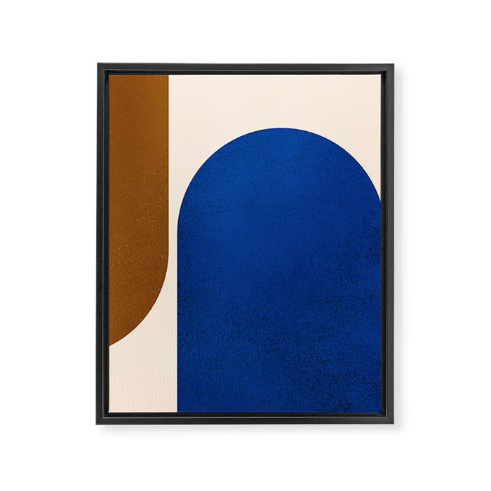 Earthy Eclectic Arches - Blue & Brown Framed Canvas Print Gallery Image 1