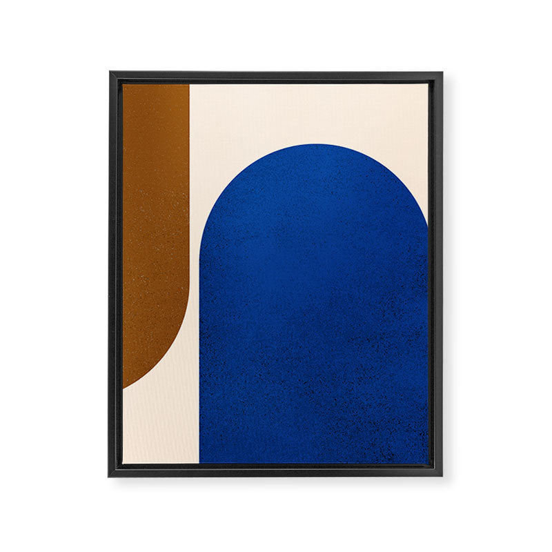 Earthy Eclectic Arches - Blue & Brown Framed Canvas Print Gallery Image 6