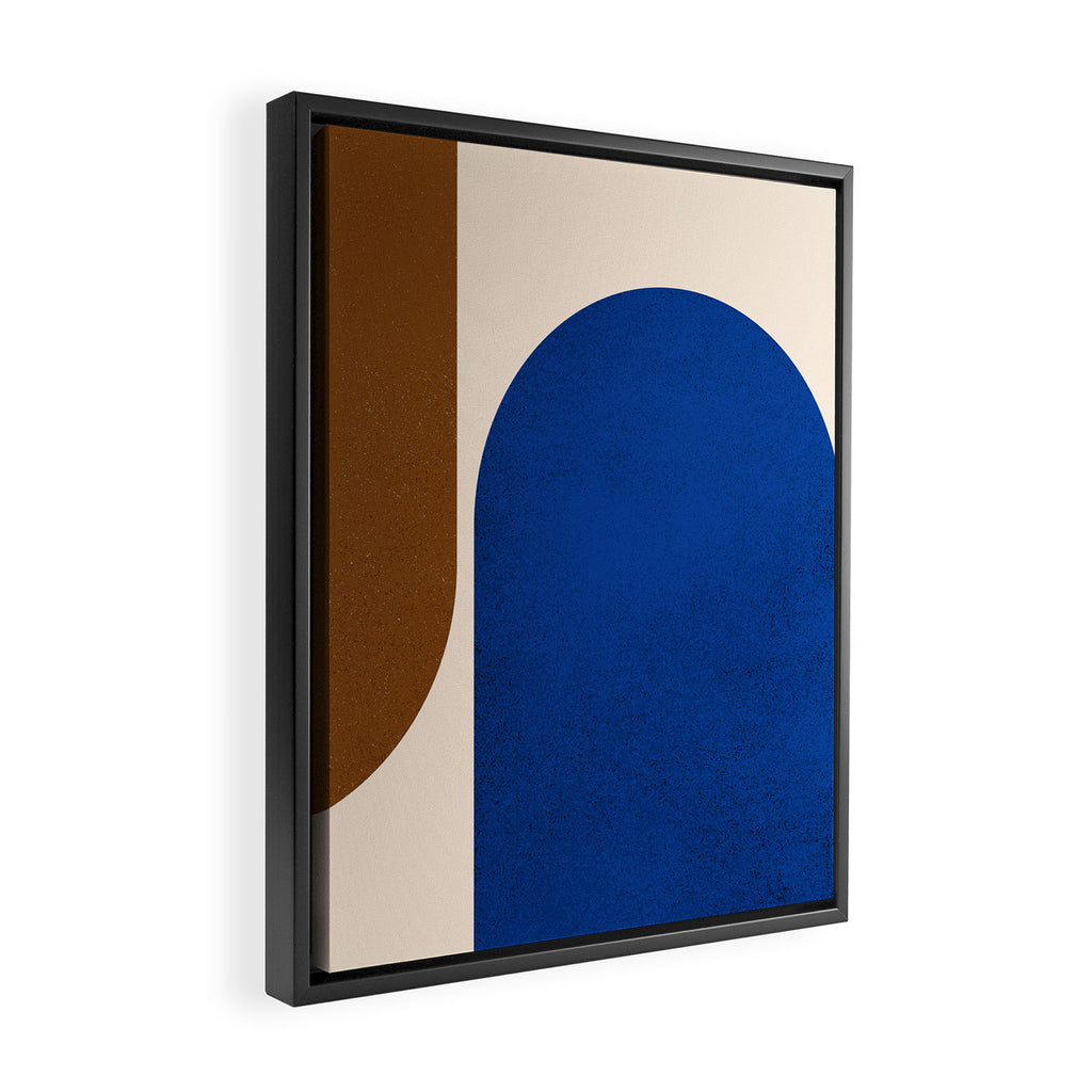 Earthy Eclectic Arches - Blue & Brown Framed Canvas Print Gallery Image 2