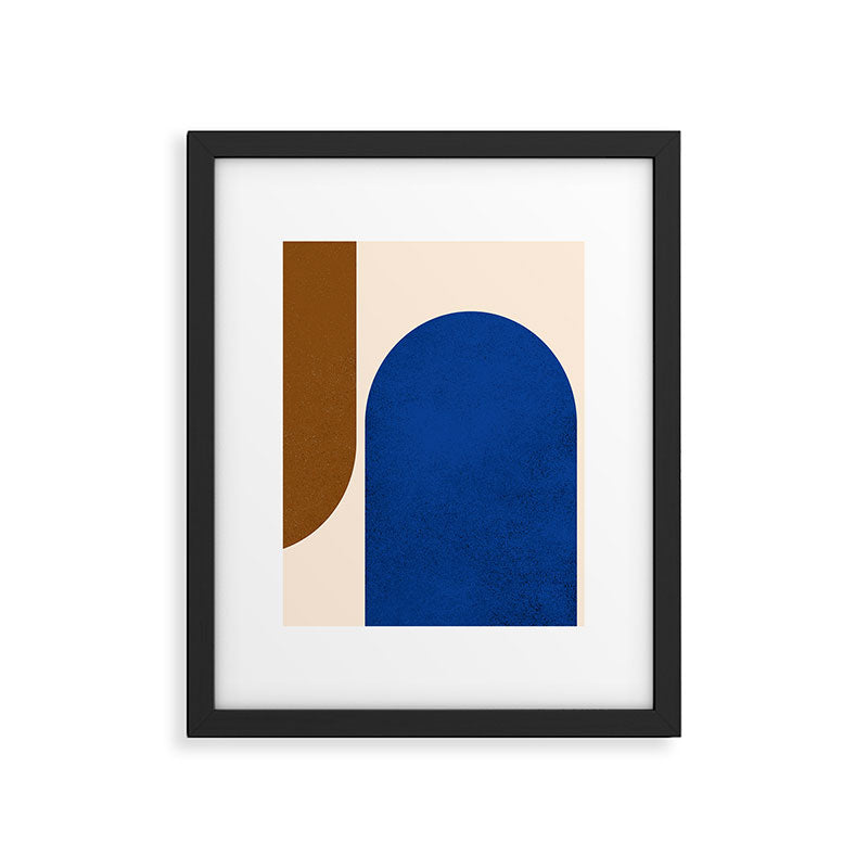 Earthy Eclectic Arches - Blue & Brown Framed Art Print Gallery Image 5