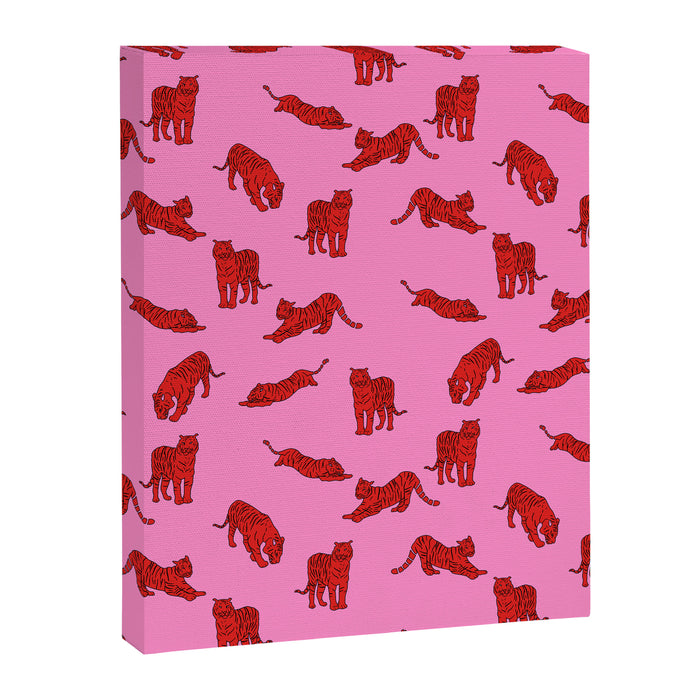 Exotic Pink + Red Wildcats Canvas Print Gallery Image 1