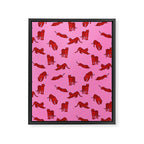 Exotic Pink + Red Wildcats Framed Canvas Print Gallery Image 6