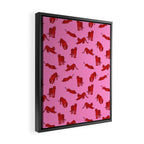 Exotic Pink + Red Wildcats Framed Canvas Print Gallery Image 2
