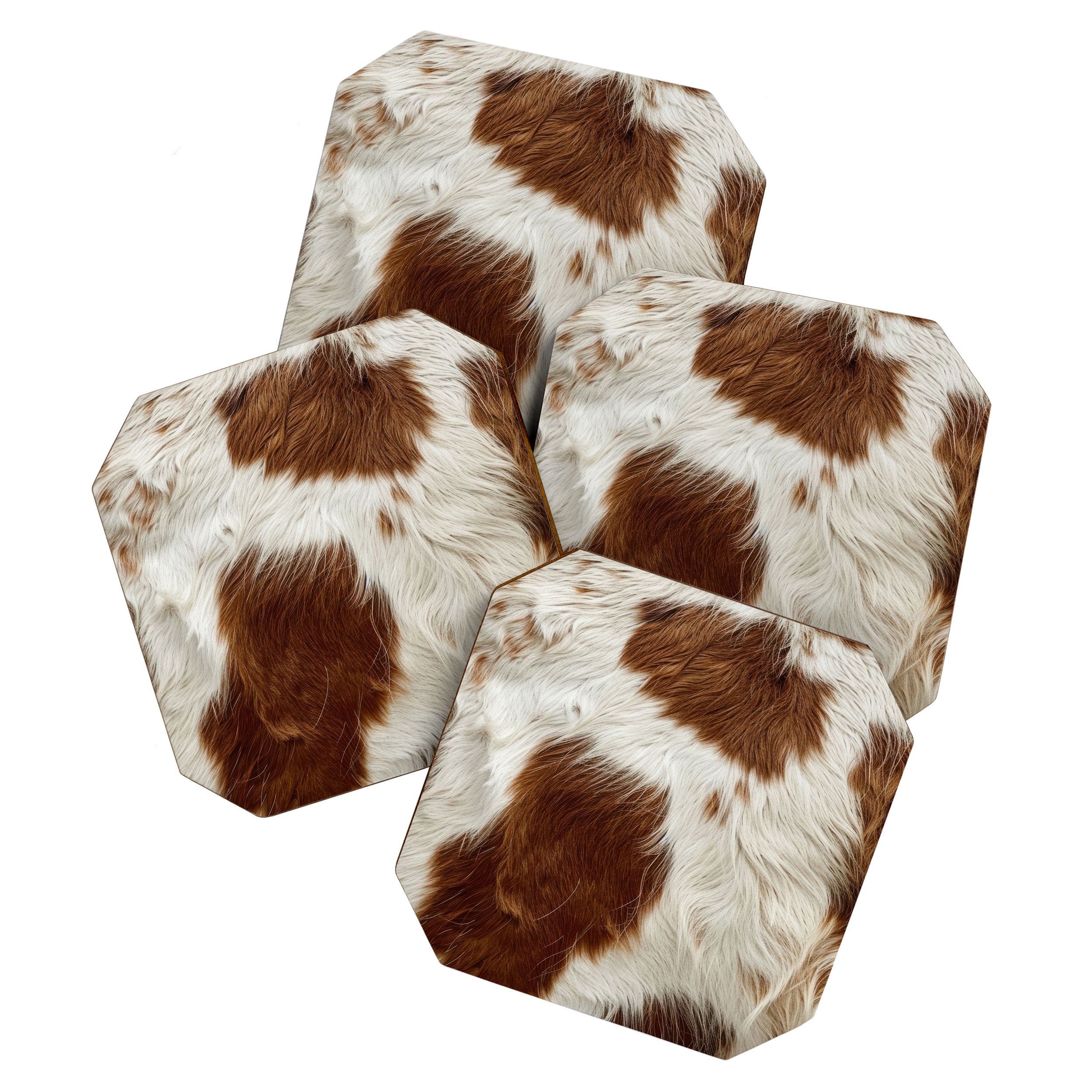 Faux Cowhide Animal Print Coaster Gallery Image 1