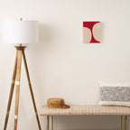 Half-Circle Shapes on Red Canvas Print Gallery Image 2