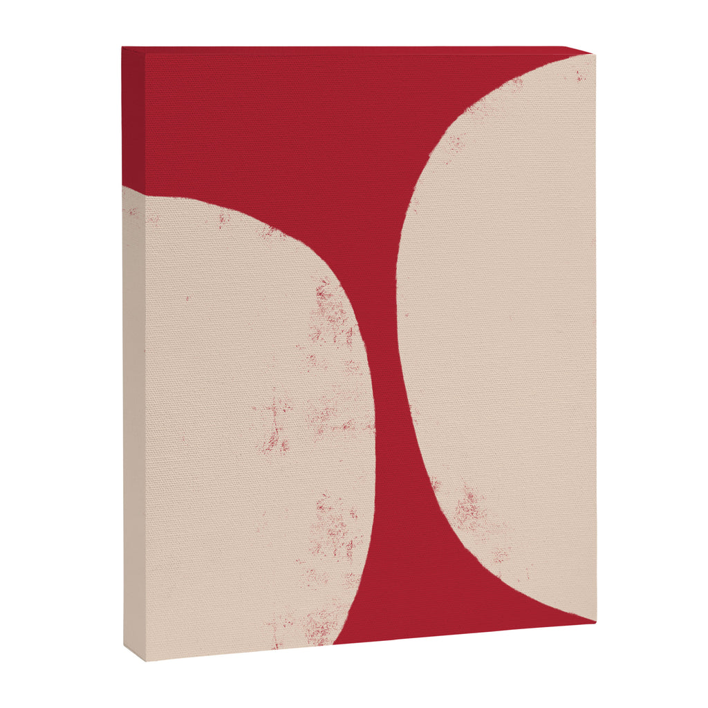 Half-Circle Shapes on Red Canvas Print Gallery Image 6