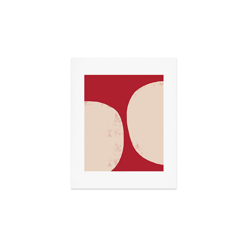 Half-Circle Shapes on Red Art Print Gallery Image 1