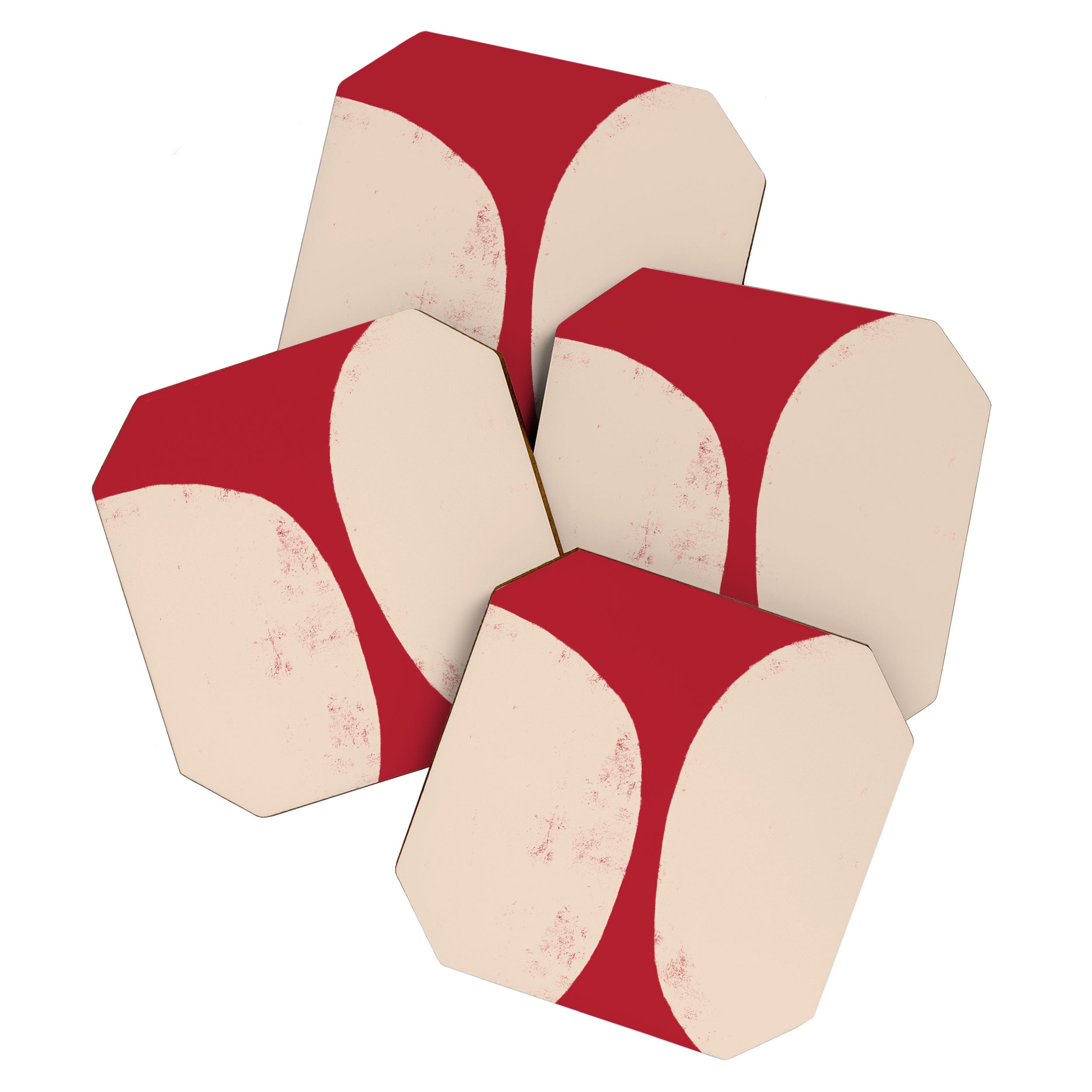 Half-Circle Shapes on Red Coaster Gallery Image 1