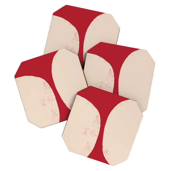 Half-Circle Shapes on Red Coaster Gallery Image 1