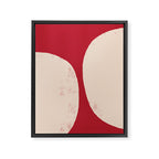 Half-Circle Shapes on Red Framed Canvas Print Gallery Image 6