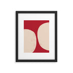 Half-Circle Shapes on Red Framed Art Print Gallery Image 5