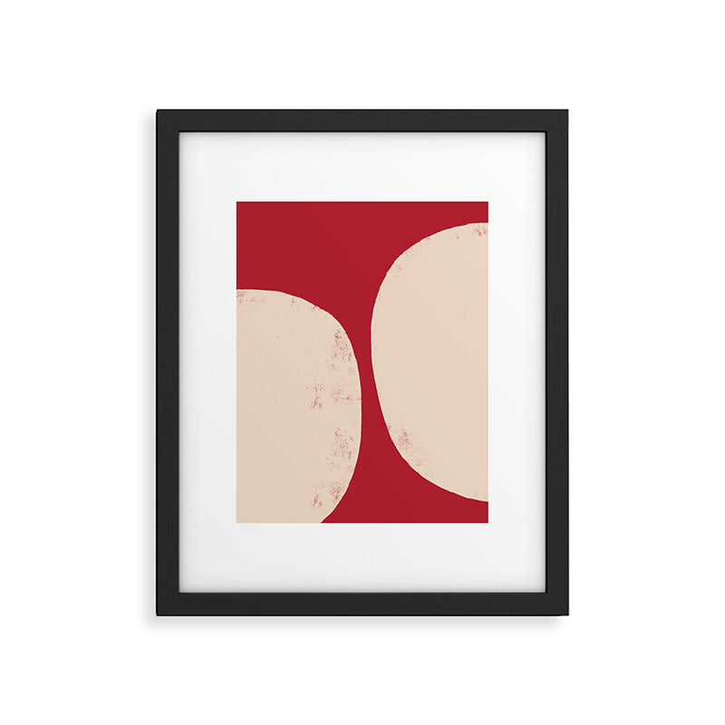 Half-Circle Shapes on Red Framed Art Print Gallery Image 5
