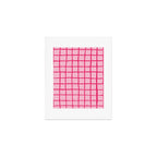 Hot Pink on Blush Checkered Grid Art Print Gallery Image 1