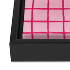 Hot Pink on Blush Checkered Grid Framed Canvas Print Gallery Image 3