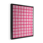 Hot Pink on Blush Checkered Grid Framed Canvas Print Gallery Image 2