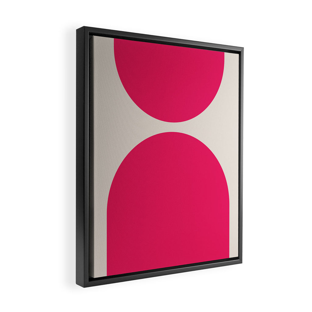 Mid-Century Modern Arches in Hot Pink Framed Canvas Print Gallery Image 2