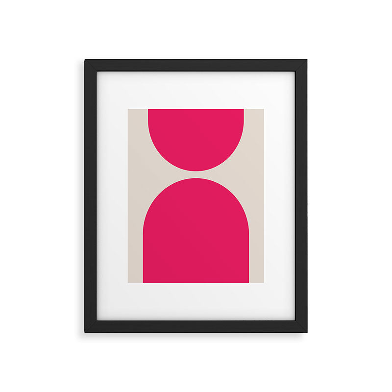 Mid-Century Modern Arches in Hot Pink Framed Art Print Gallery Image 5