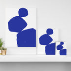 Minimalist Navy Blue Geometric Art Canvas Print Gallery Image 3