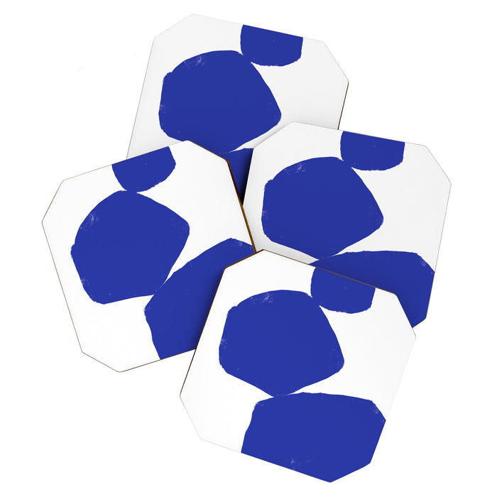 Minimalist Navy Blue Geometric Art Coaster Gallery Image 1