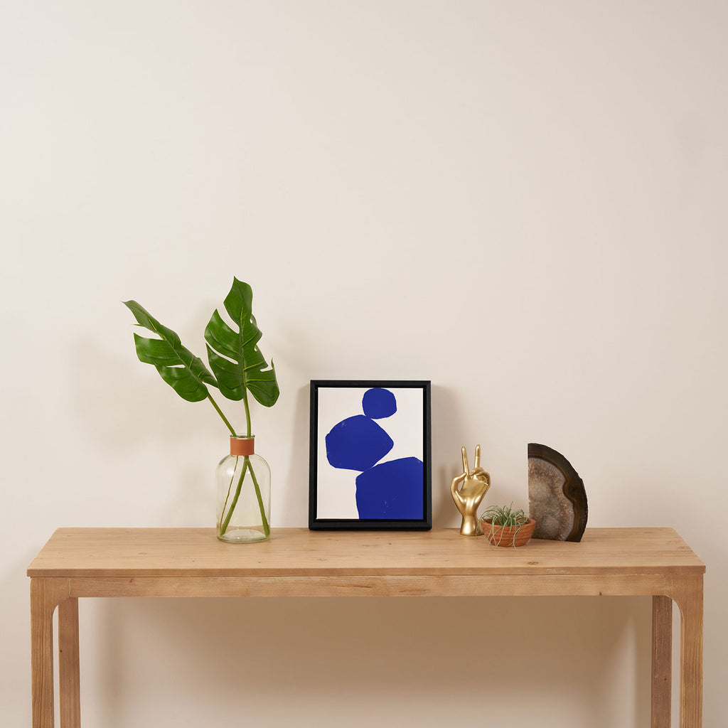 Minimalist Navy Blue Geometric Art Framed Canvas Print Gallery Image 4