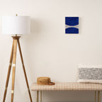 navy blue woodblock lines Canvas Print Gallery Image 2