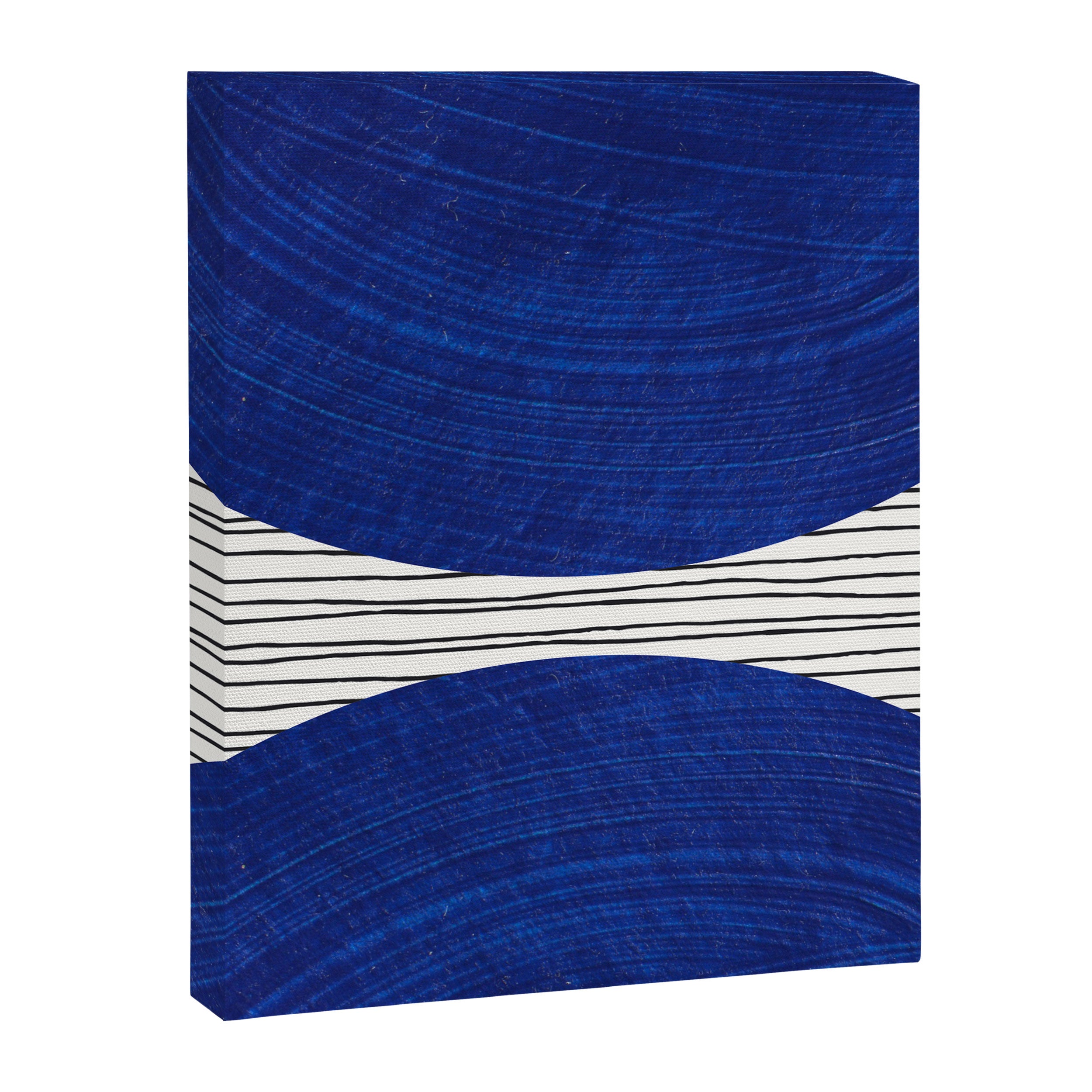navy blue woodblock lines Canvas Print Gallery Image 8