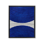 navy blue woodblock lines Framed Canvas Print Gallery Image 8