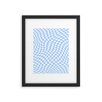 Pastel Blue Twisted Swirl Checkered Squares  Framed Art Print Gallery Image 6