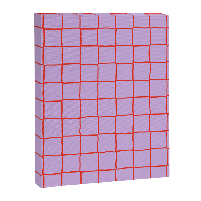 Red + Lavender Plaid Checker Canvas Print Gallery Image 1