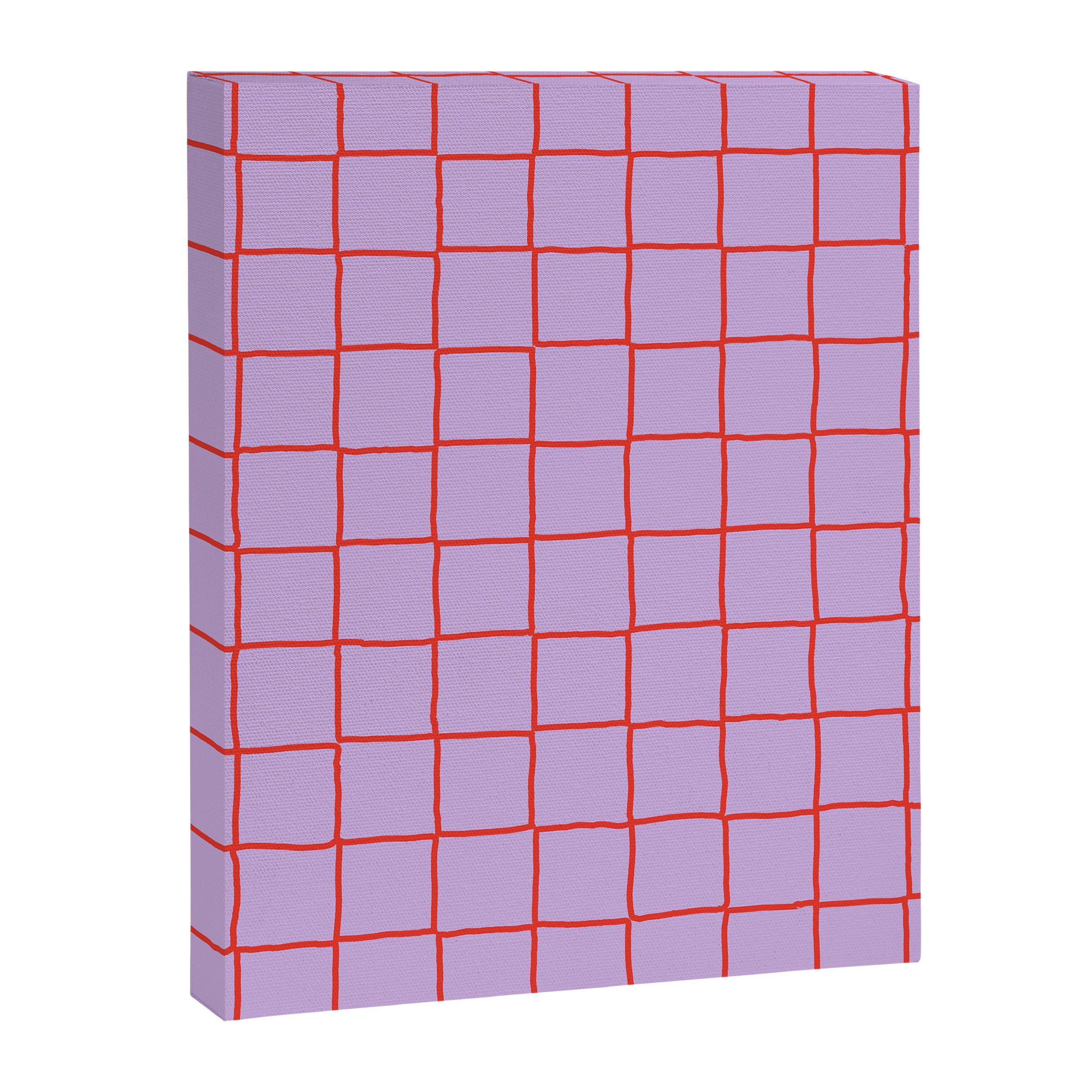 Red + Lavender Plaid Checker Canvas Print Gallery Image 6