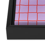 Red + Lavender Plaid Checker Framed Canvas Print Gallery Image 3