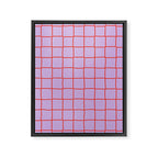 Red + Lavender Plaid Checker Framed Canvas Print Gallery Image 6