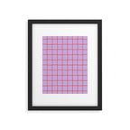 Red + Lavender Plaid Checker Framed Art Print Gallery Image 5