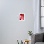 Retro 70s Pink Liquid Swirl on Dahlia Red Art Print Gallery Image 3