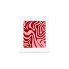 Retro 70s Pink Liquid Swirl on Dahlia Red Art Print Gallery Image 1