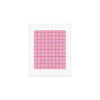 Retro Pink + Red Tiles Checker Plaid Art Print Gallery Image 1