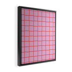 Retro Pink + Red Tiles Checker Plaid Framed Canvas Print Gallery Image 2