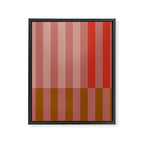 Retro Rose Pink Midcentury Stripes Patterned Framed Canvas Print Gallery Image 6