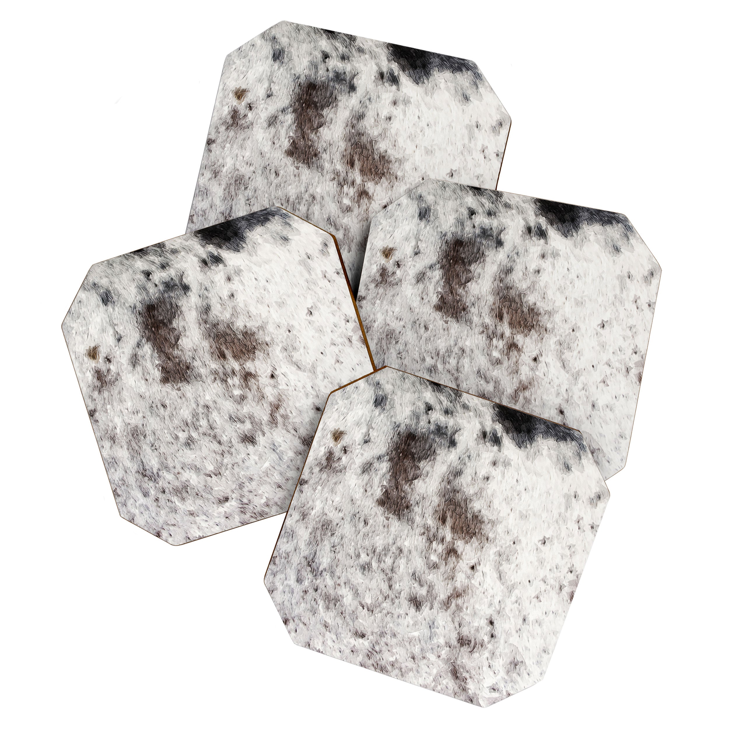 Rustic Cowhide Faux Fur (Digitally Made, ix 2021) Coaster Gallery Image 1