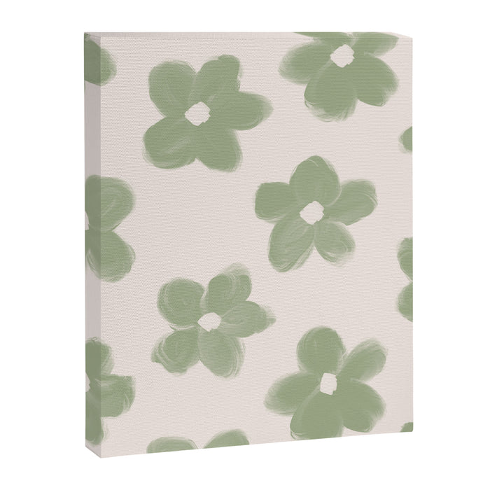 Sage Green Flowers Canvas Print Gallery Image 1