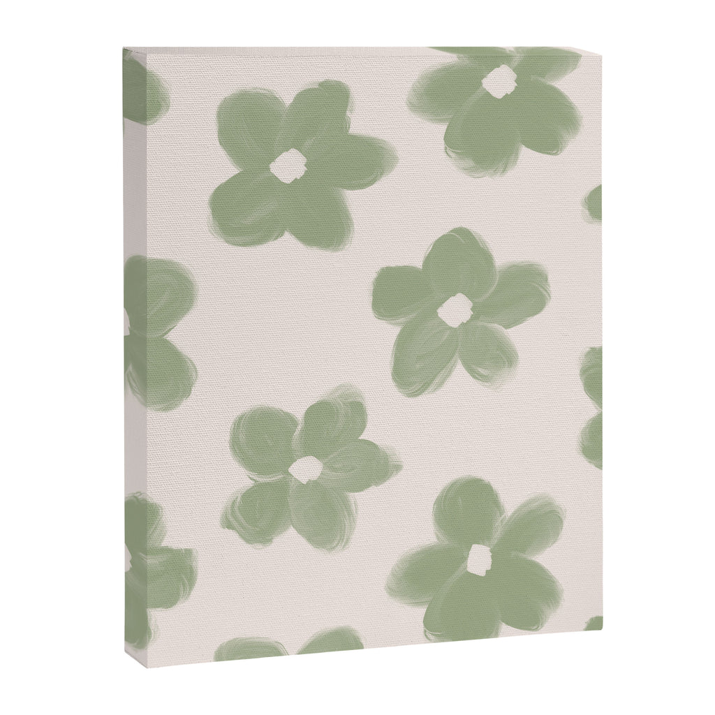 Sage Green Flowers Canvas Print Gallery Image 8