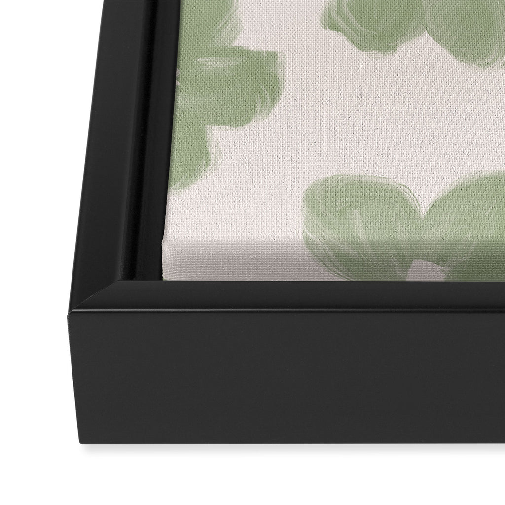 Sage Green Flowers Framed Canvas Print Gallery Image 3