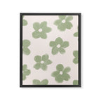 Sage Green Flowers Framed Canvas Print Gallery Image 8